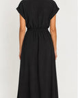 HOLMES & FALLON - Button Through Trench Dress with built in belt- Black