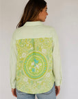TINTA - Jane Stripe Shirt - Lime Green