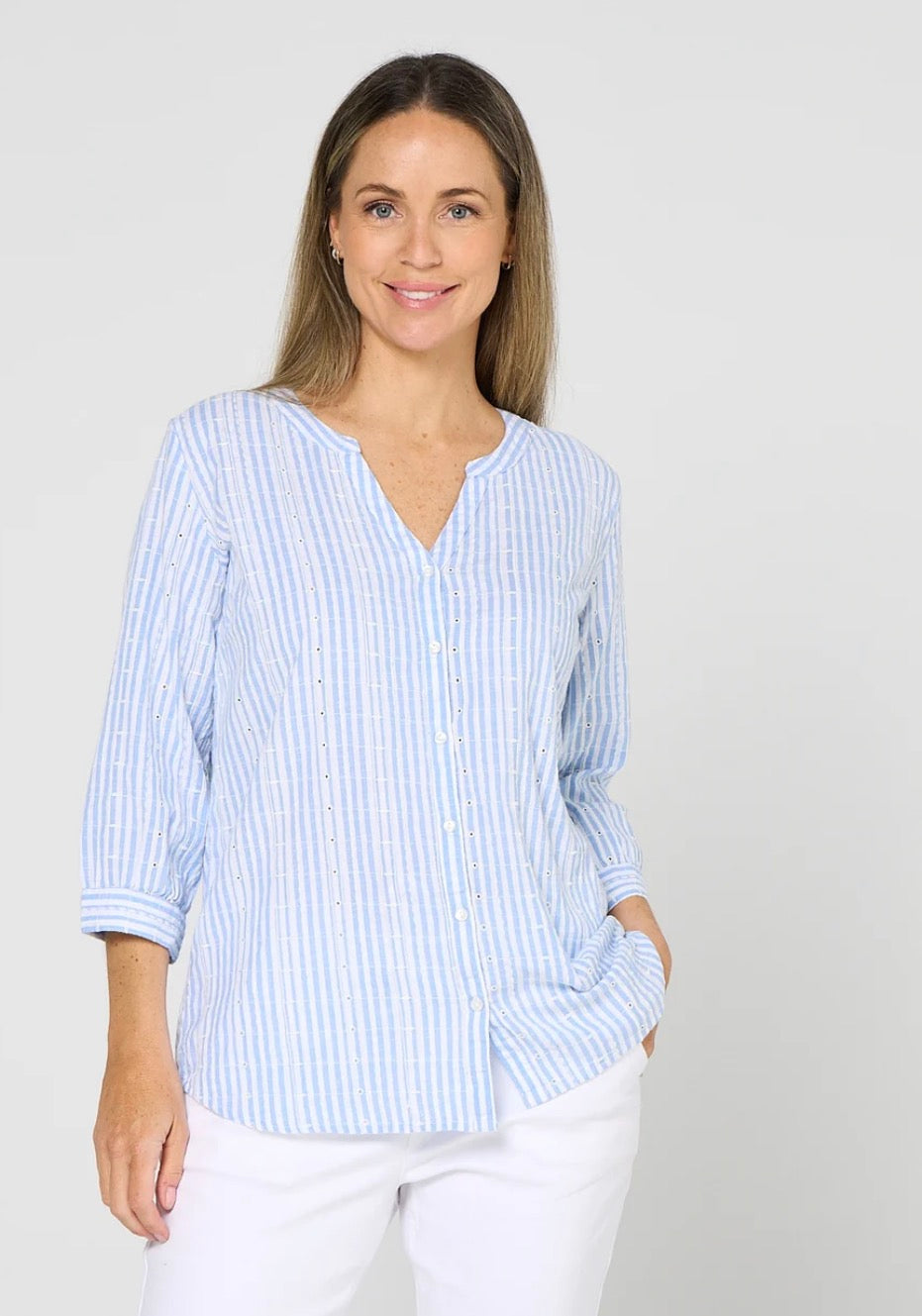 MAGLIA - Mondo Stripe Shirt - Jacaranda