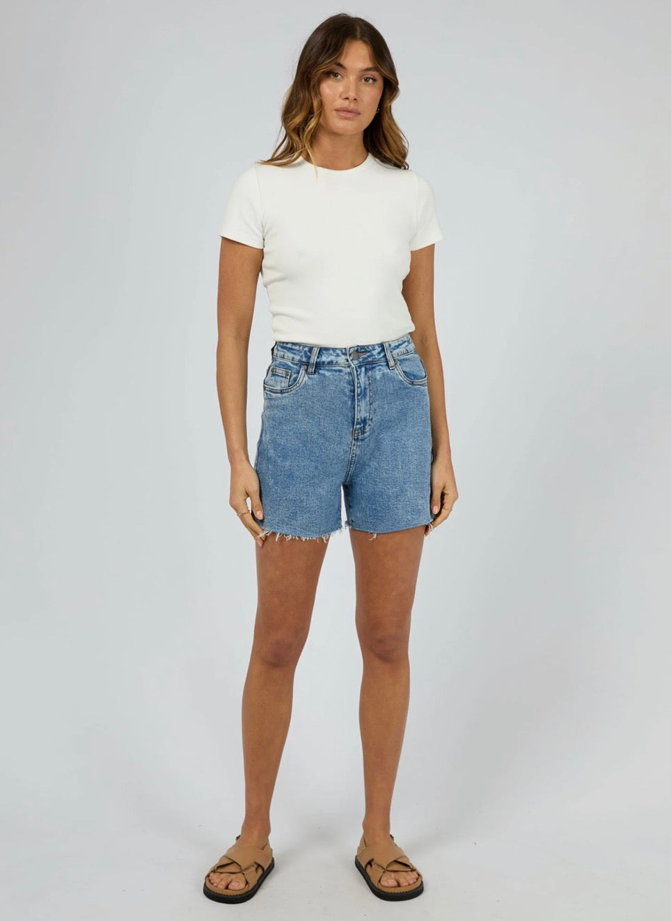 ALL ABOUT EVE - Bobby Cut Off Short - Light Blue