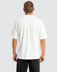 NOMADIC PARADISE - Baroque Cropped Resort Shirt - White