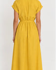 HOLMES & FALLON - Button Through Trench Dress with built in belt - Yellow