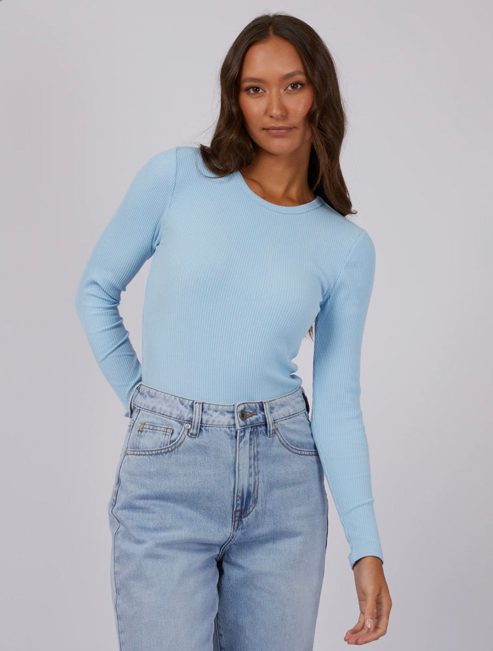 SILENT THEORY - Rib Long Sleeve - Sky Blue