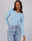 SILENT THEORY - Rib Long Sleeve - Sky Blue