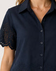 GOONDIWINDI - Salt Embroidered Cotton Shirt - Dark Navy
