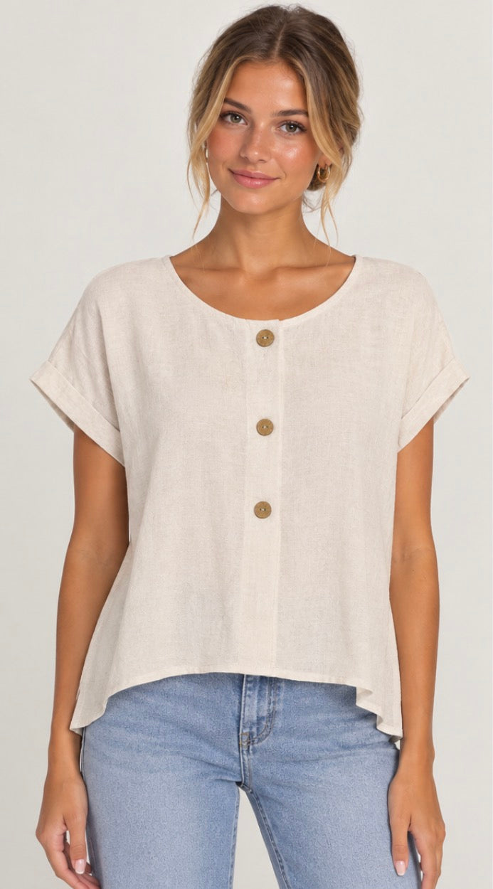 CORFU - Linen Shirt - Sand