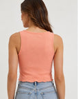 ALL ABOUT EVE - Leah Button Up Tank - Peach