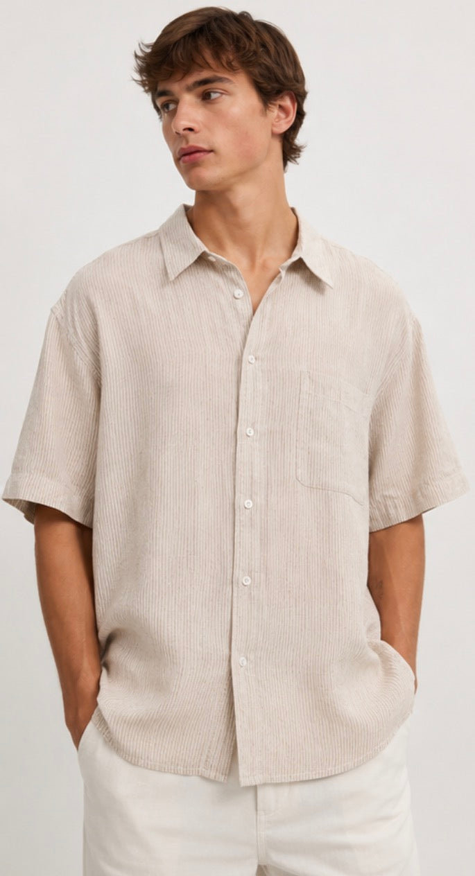 BACK BAY - Linen Stripe Shirt