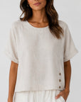MAGLIA - Linen Top - Natural