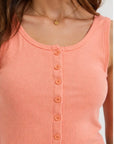 ALL ABOUT EVE - Leah Button Up Tank - Peach
