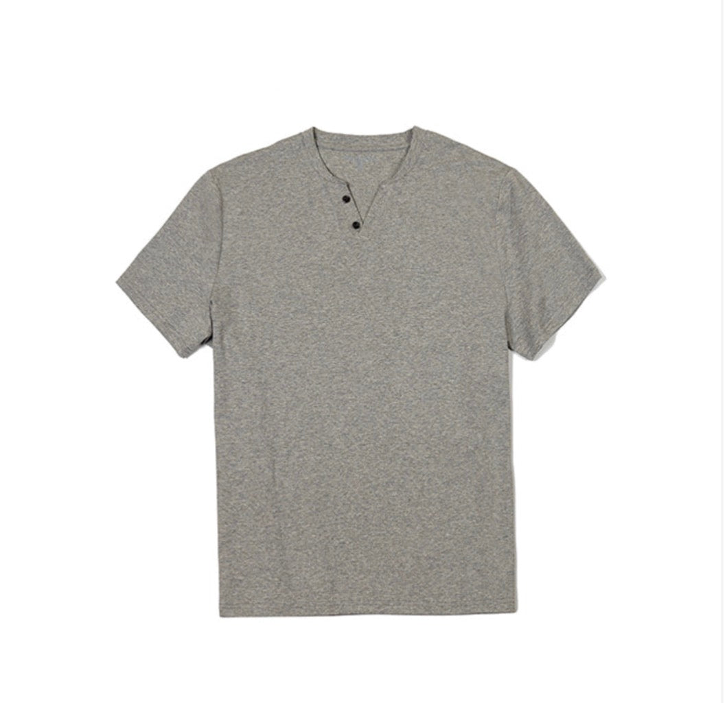 MECHMOTO - Cotton Stretch button v neck T Shirt