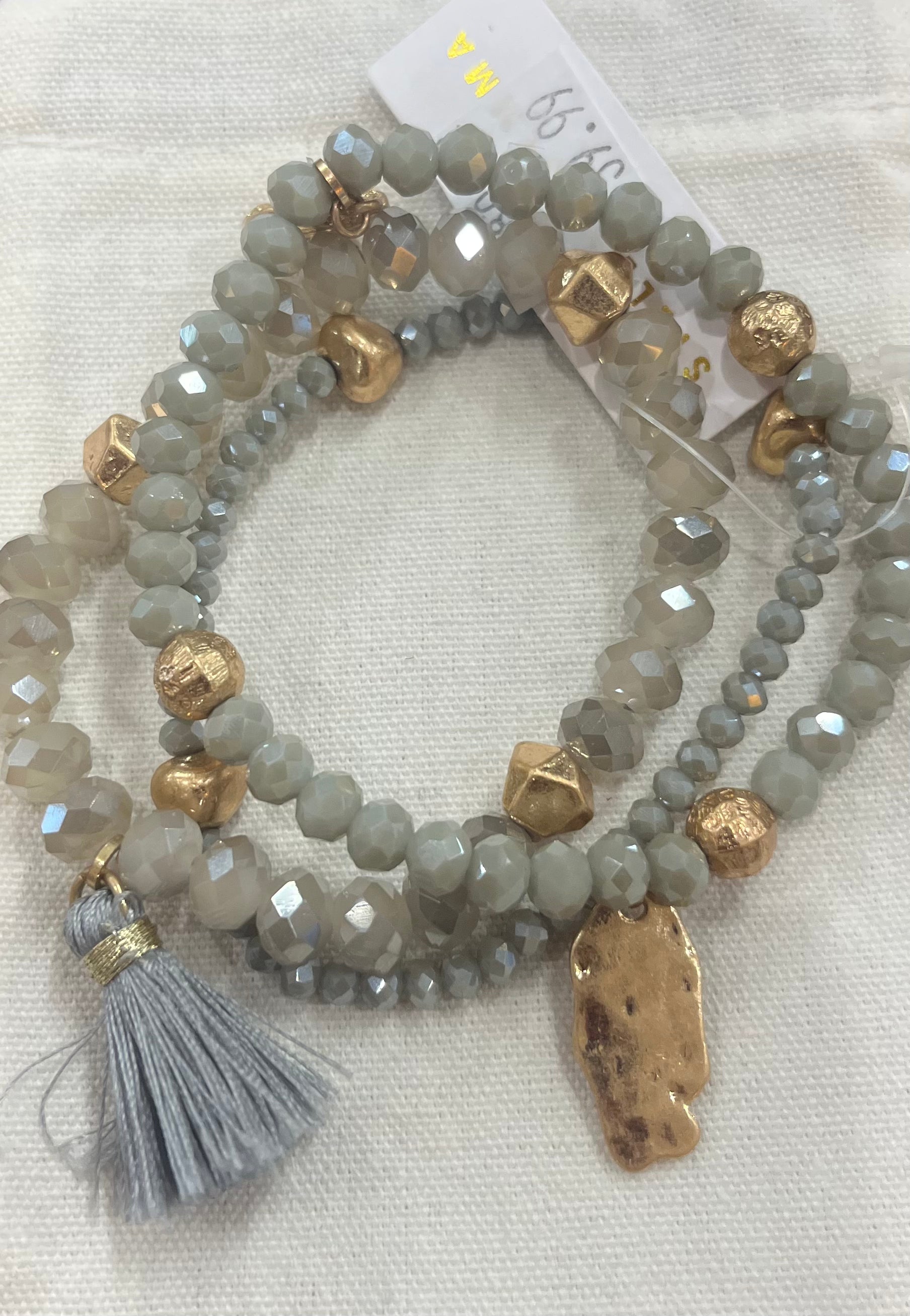 STELLA AND GEMMA - Set of 3 Quartz Bead Bracelet
