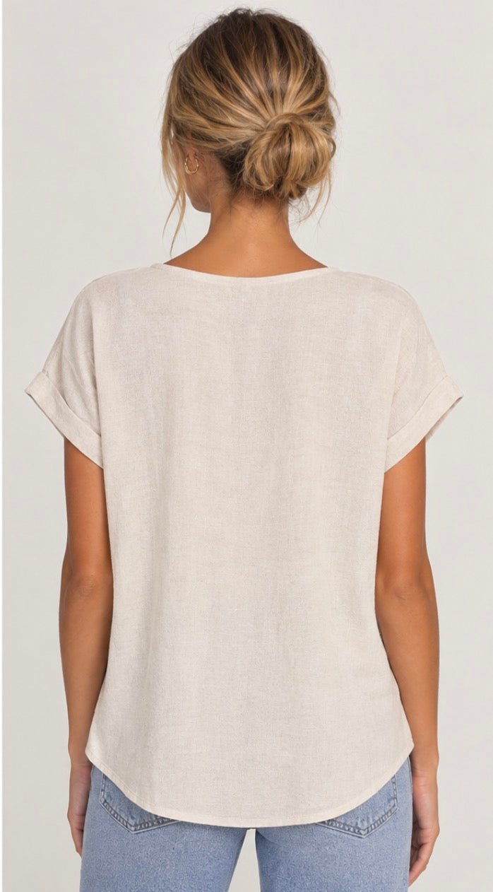 CORFU - Linen Shirt - Sand