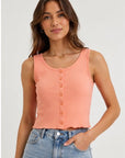 ALL ABOUT EVE - Leah Button Up Tank - Peach