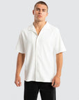 NOMADIC PARADISE - Baroque Cropped Resort Shirt - White
