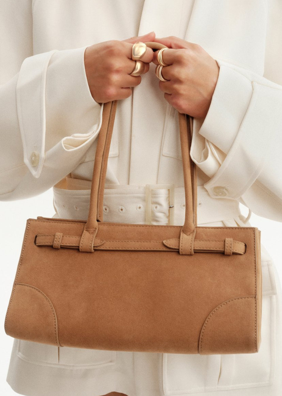 BILLINI Nadia Shoulder Bag Camel Suede