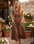 STELLA AND GEMMA -  Spot Dion Dress - Chocolate