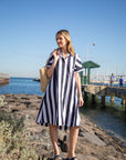 GOONDIWINDI COTTON - Riviera Stripe Dress. Navy Stripe
