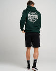 MAD HUEYS - Flame Anchor Hooded Pullover - Pine Green
