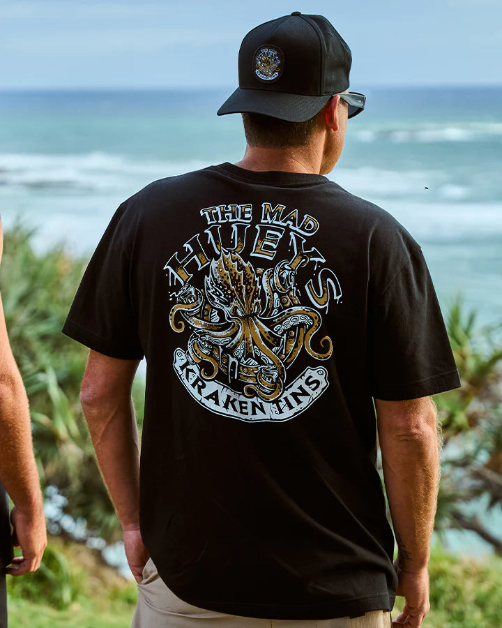 MAD HUEYS -  Kraken Port Hole SS Tee.  Black