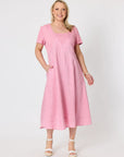 GORDON SMITH - Womens Le Marais Linen Dress - Musk