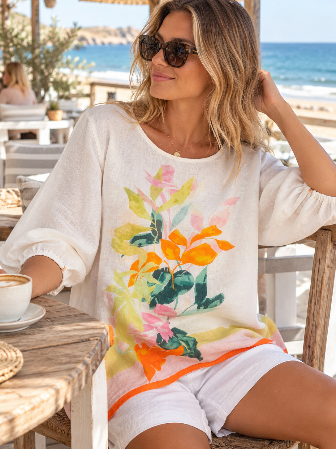 CORFU - Soft Horizon Top - Linen