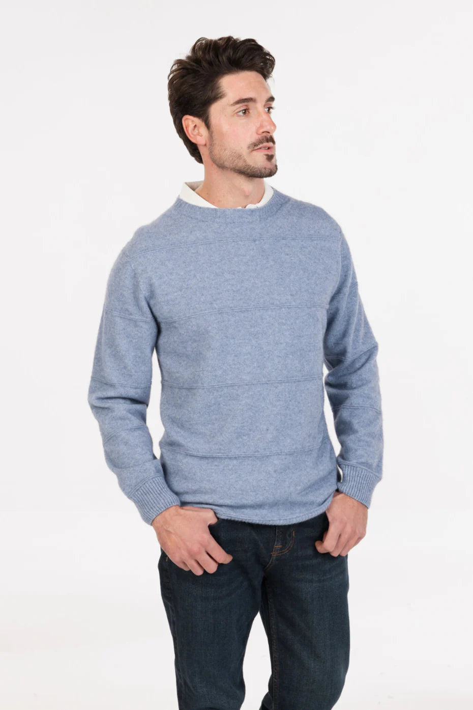 NATIVE WORLD - Ripple Stitch Sweater - Crystal