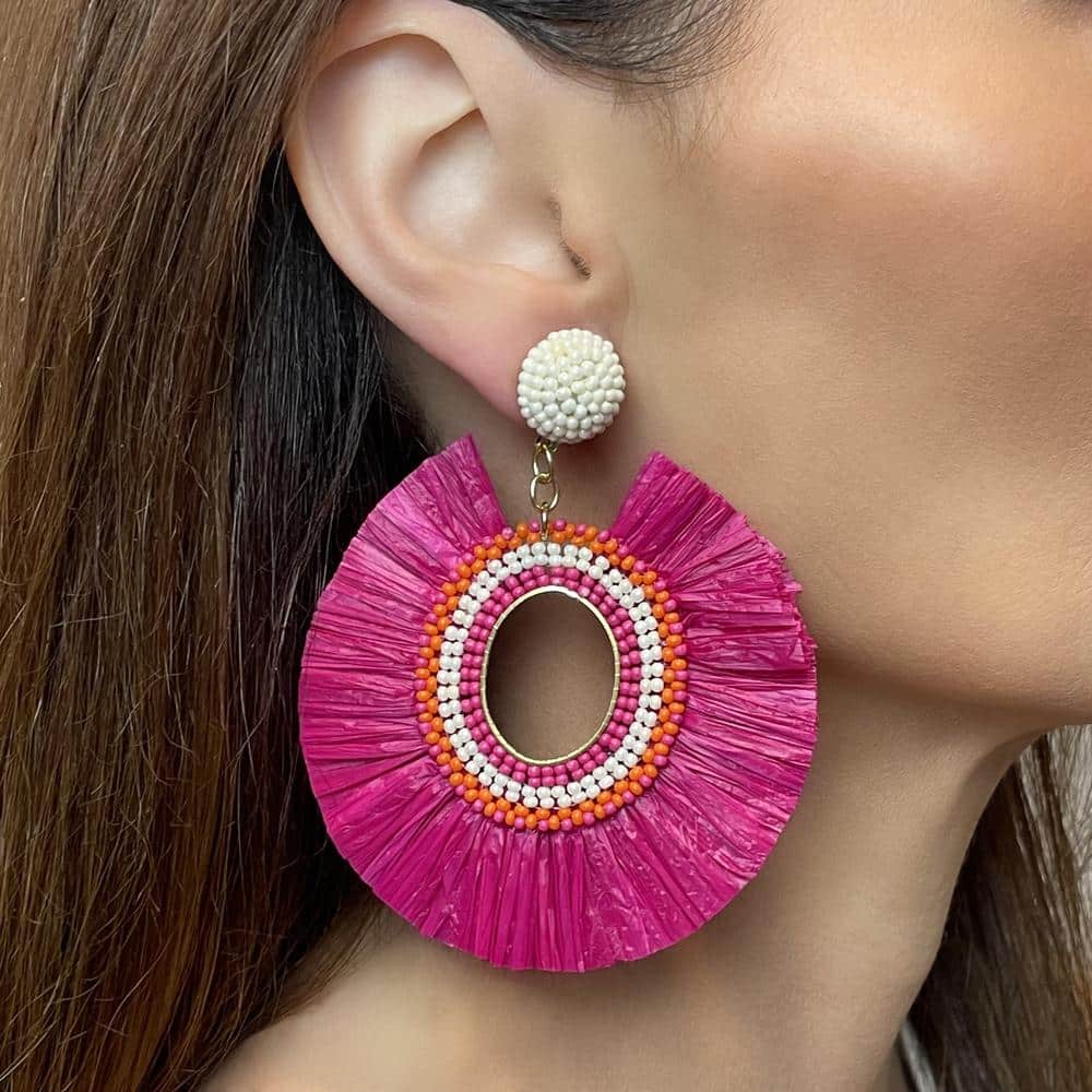 AXESSI - Pink Margarita Statement Earrings
