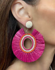 AXESSI - Pink Margarita Statement Earrings
