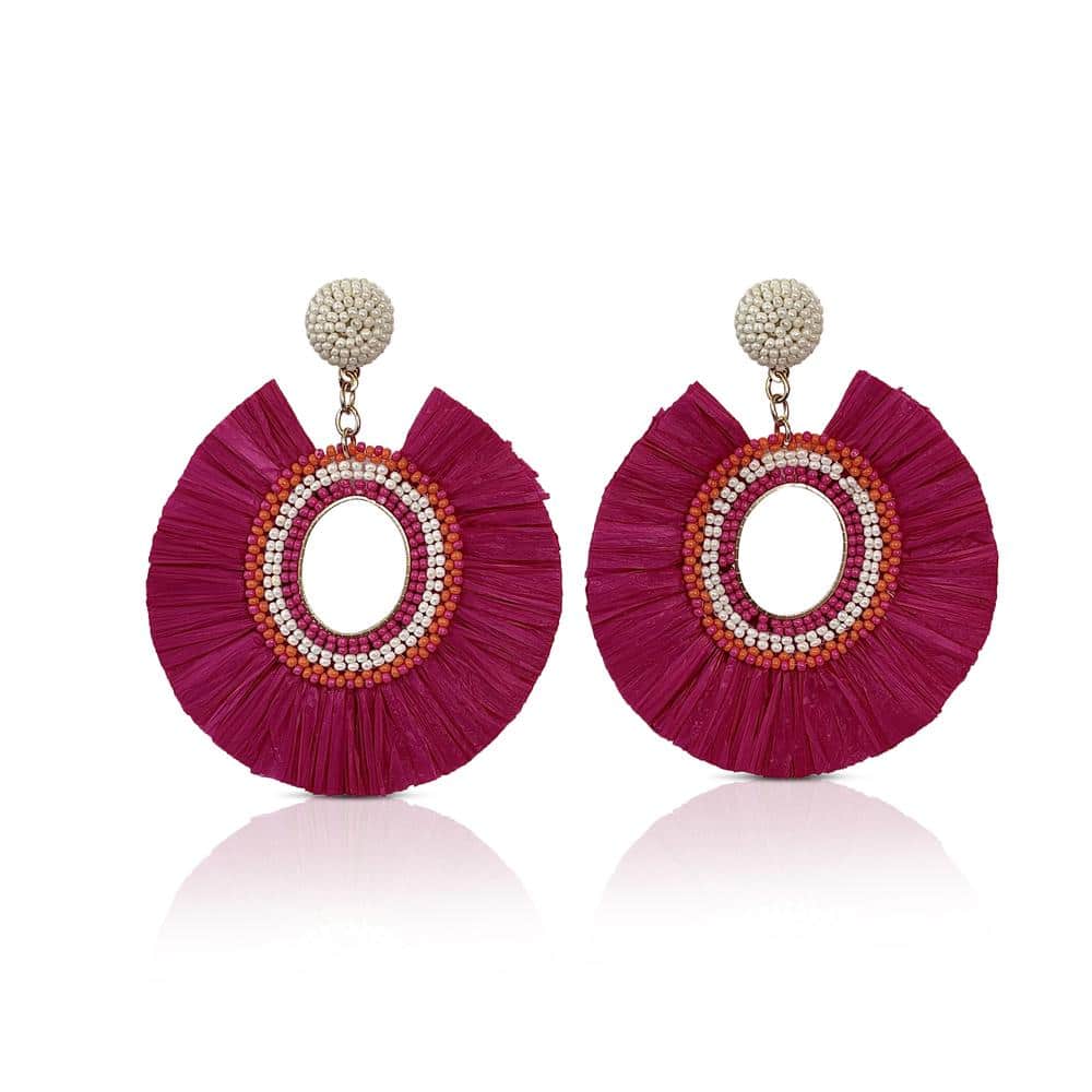 AXESSI - Pink Margarita Statement Earrings