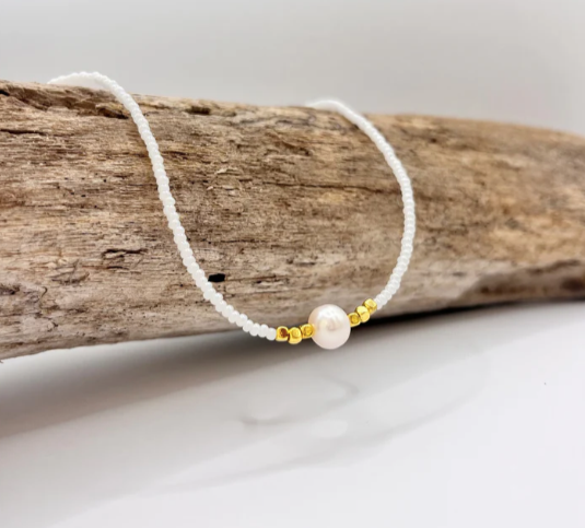 WE THE CARTEL - White Beaded Necklace