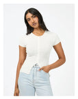 ALL ABOUT EVE - Olive Knit Top - White