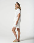 GOONDIWINDI - Oversized Embroidered Hemline Shirt - Optical White