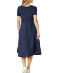 GORDON SMITH - Lino Le Marais Dress.  Navy