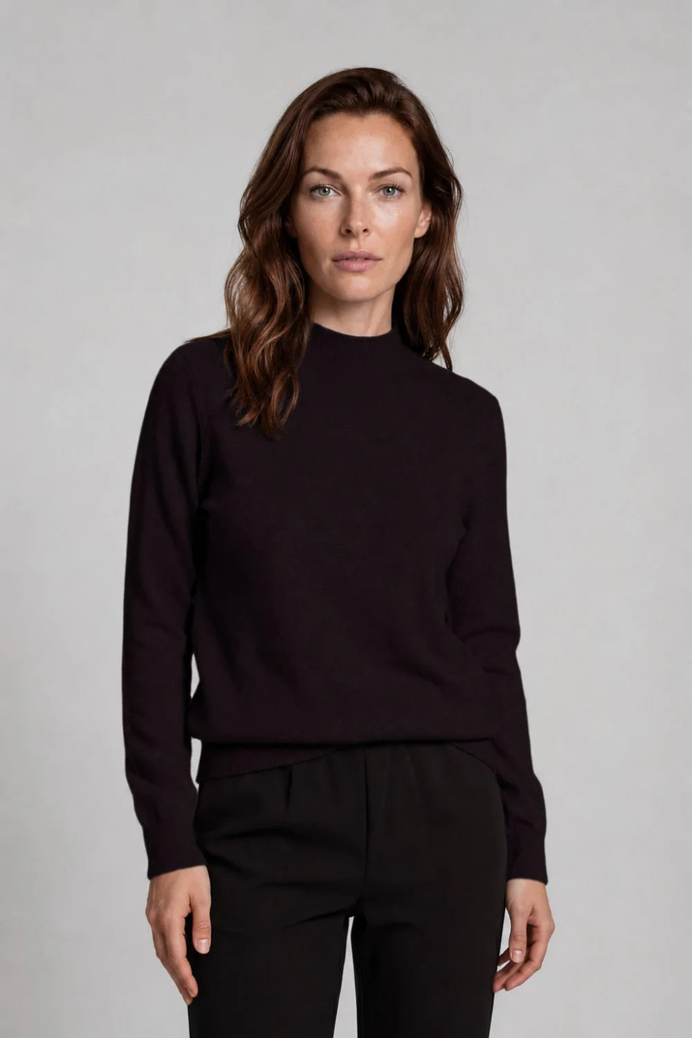 BROMLEY - Viola High Crew Wool Sweater - Black