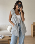 THREADZ - Hooded Cardigan - Grey