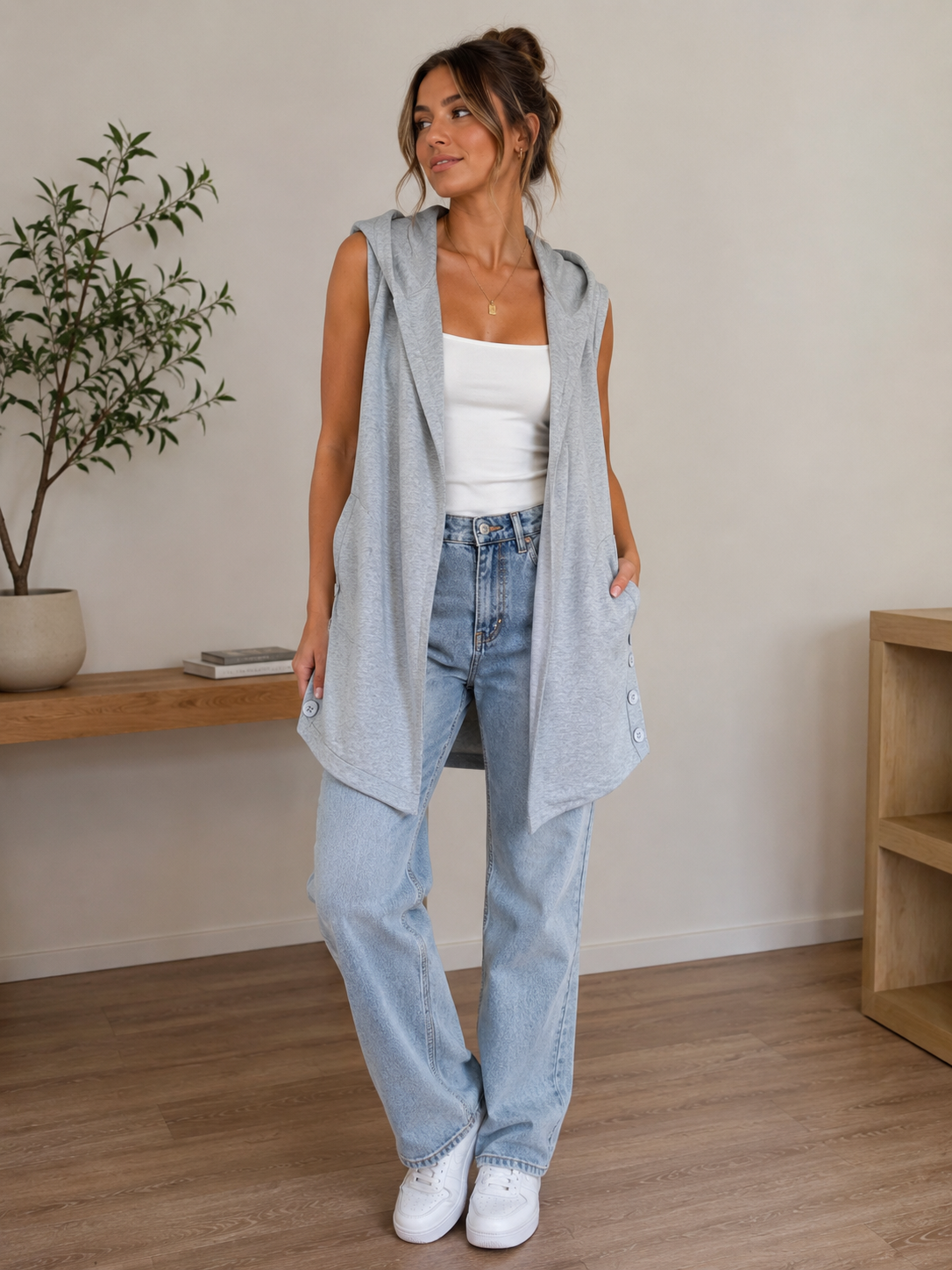 THREADZ - Hooded Cardigan - Grey