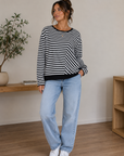 CLARITY - Striped Long Sleeve- Black/White