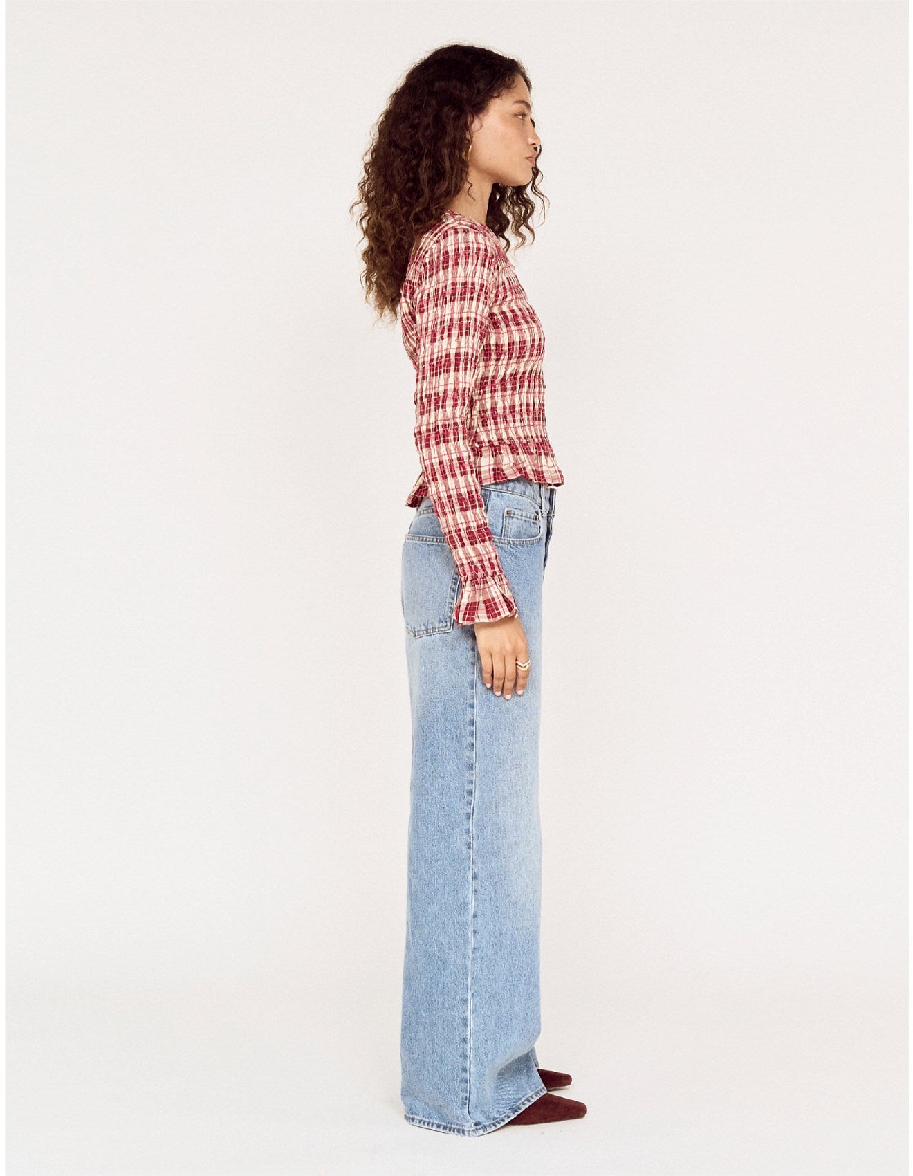 MINK PINK - Anouk Shirred Top - Check