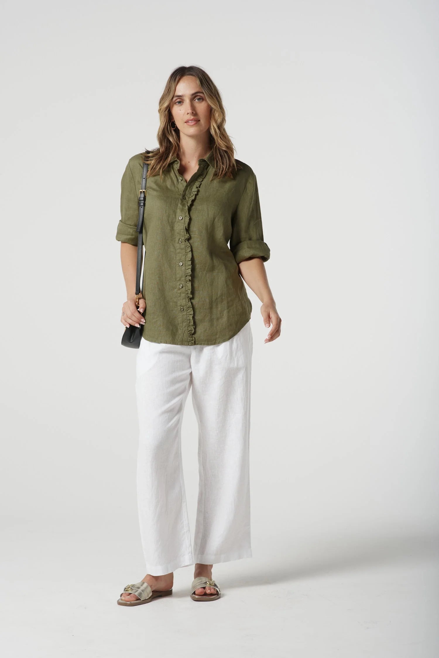 GOONDIWINDI - Frill Shirt - Sage Green