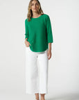 GOONDIWINDI - Sorbet Cotton 3/4 Sleeve Raglan Knit - Bright Green