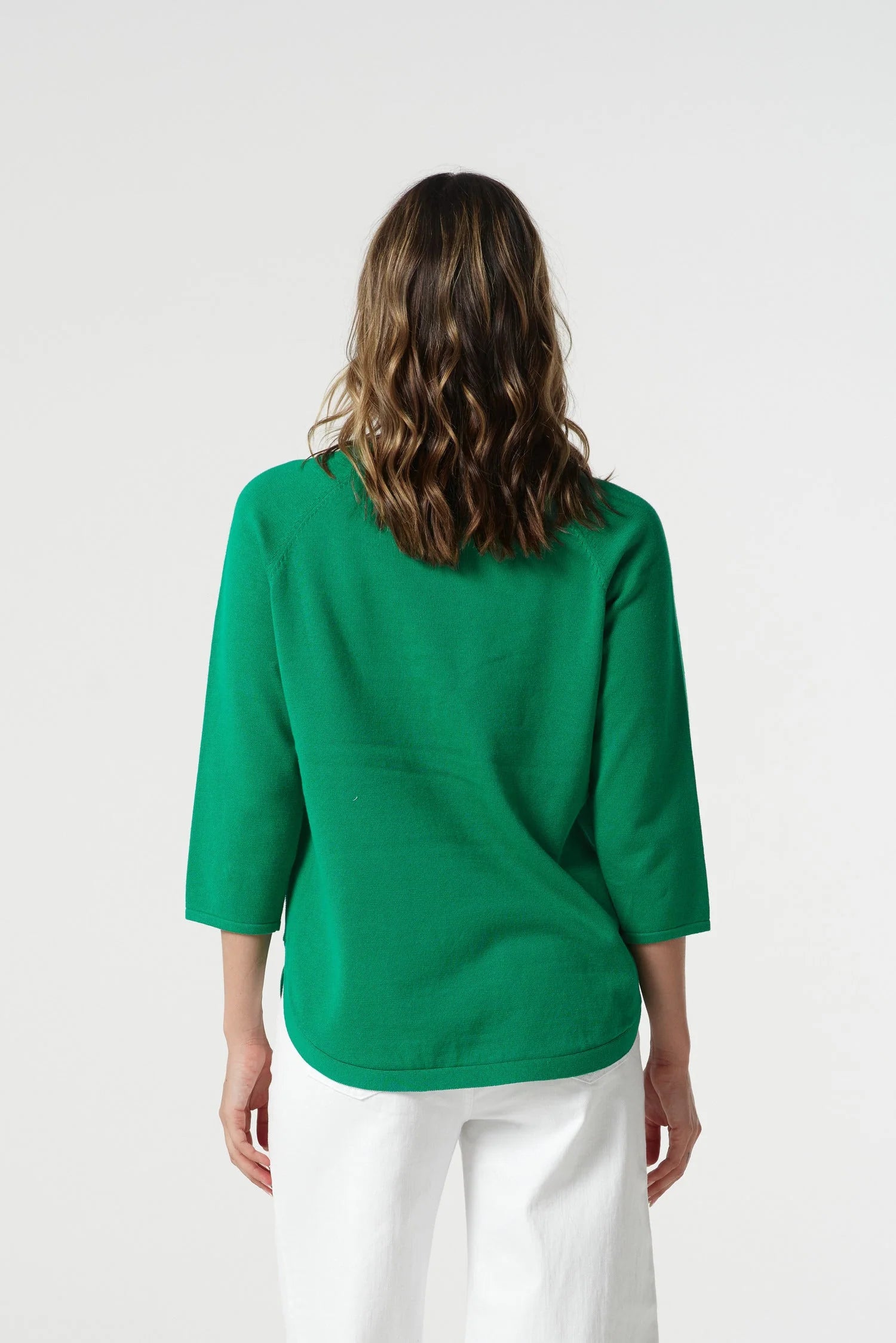 GOONDIWINDI - Sorbet Cotton 3/4 Sleeve Raglan Knit - Bright Green