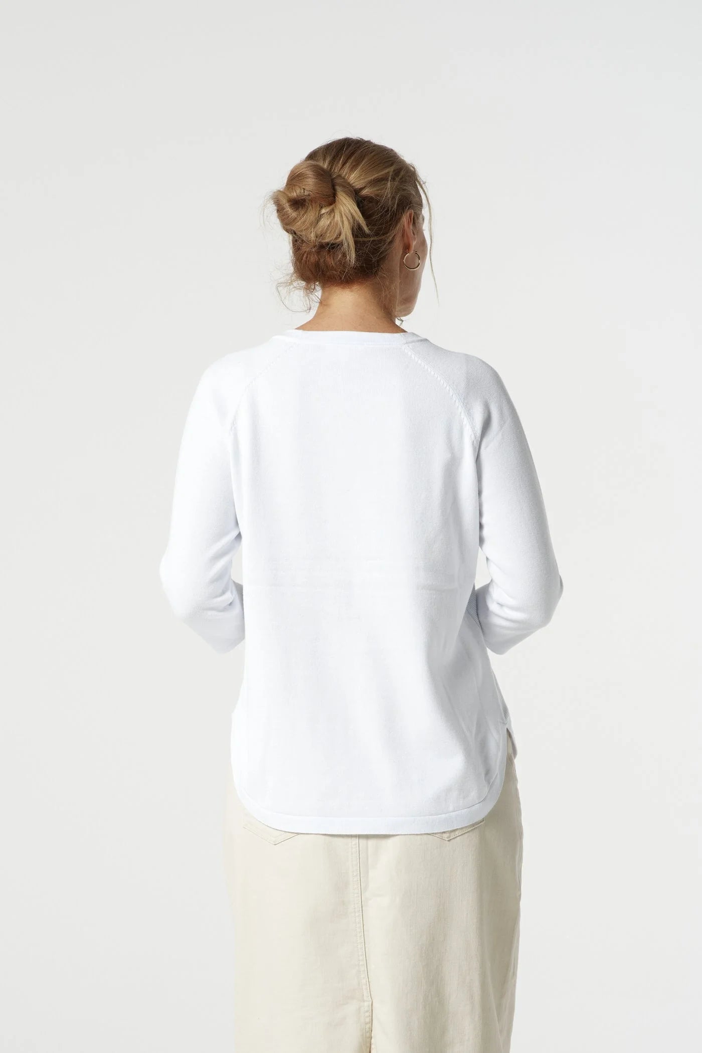 GOONDIWINDI - Sorbet Cotton 3/4 Sleeve Raglan Knit - Optical White