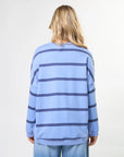 STELLA + Gemma - Newport Relaxed Crew - Cornflower Baby Cross Stripe