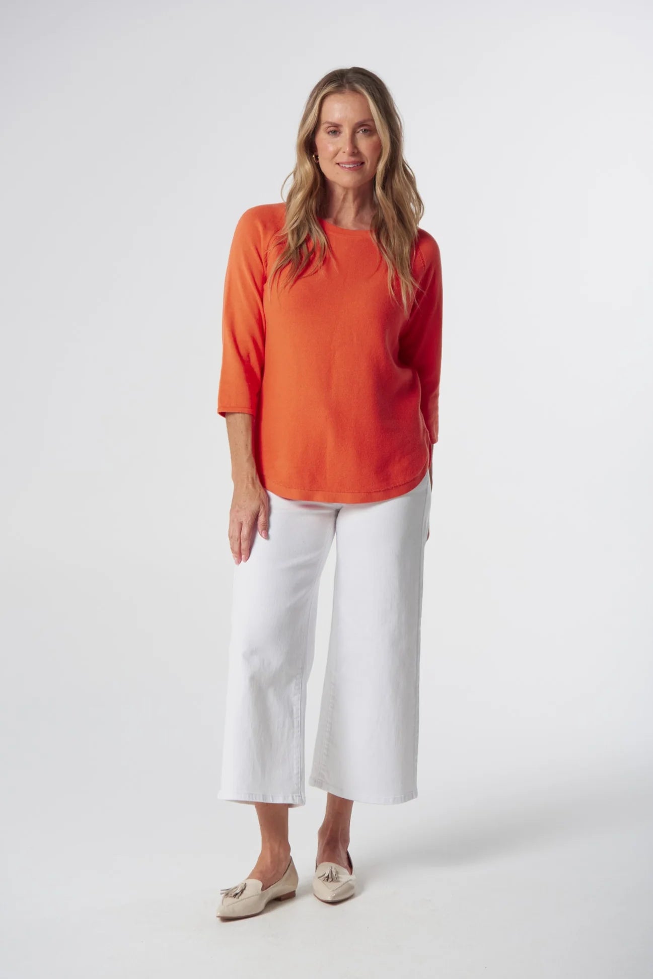 GOONDIWINDI - Sorbet Cotton 3/4 Sleeve Raglan Knit - Orange