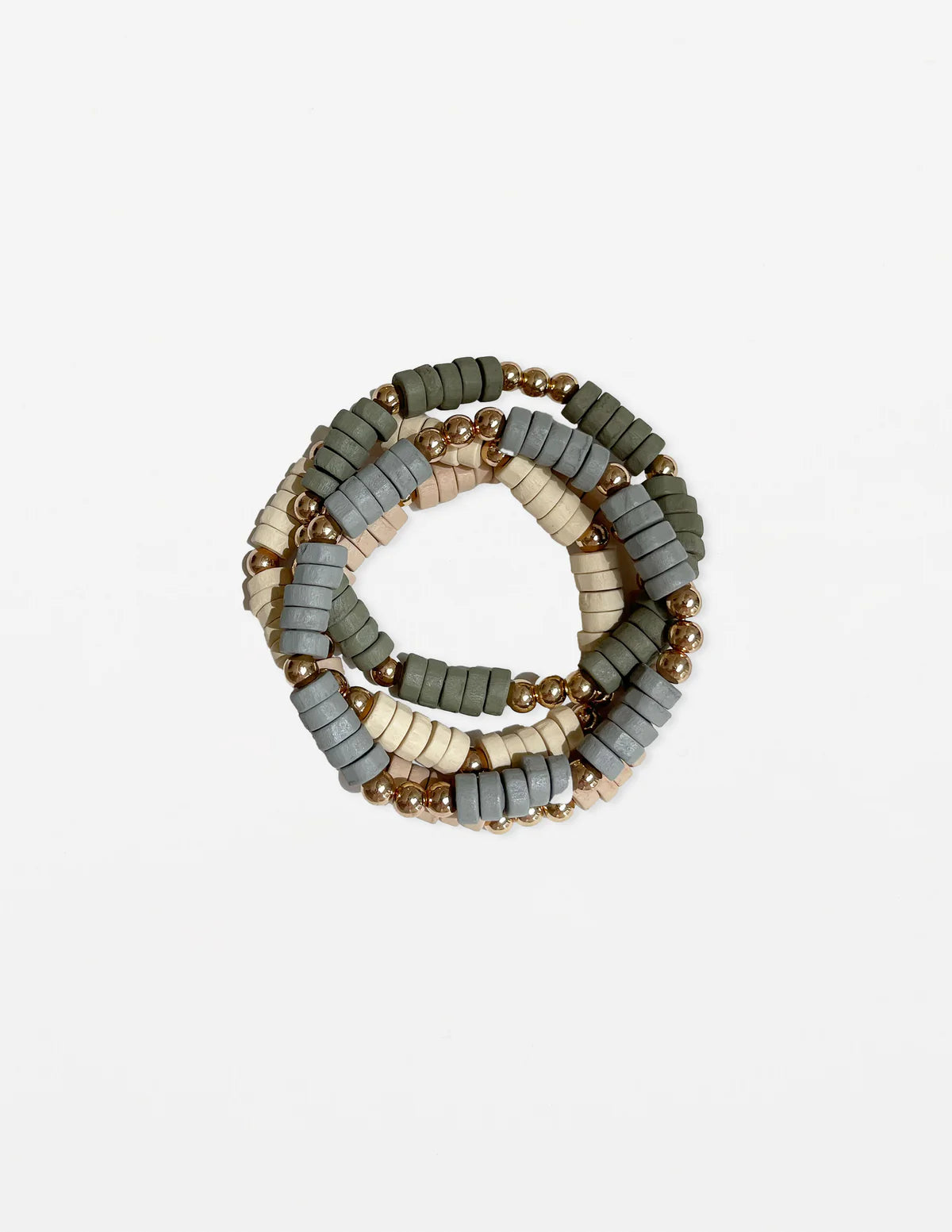 STELLA AND GEMMA - Bracelet set of 4 with mixed grey beads