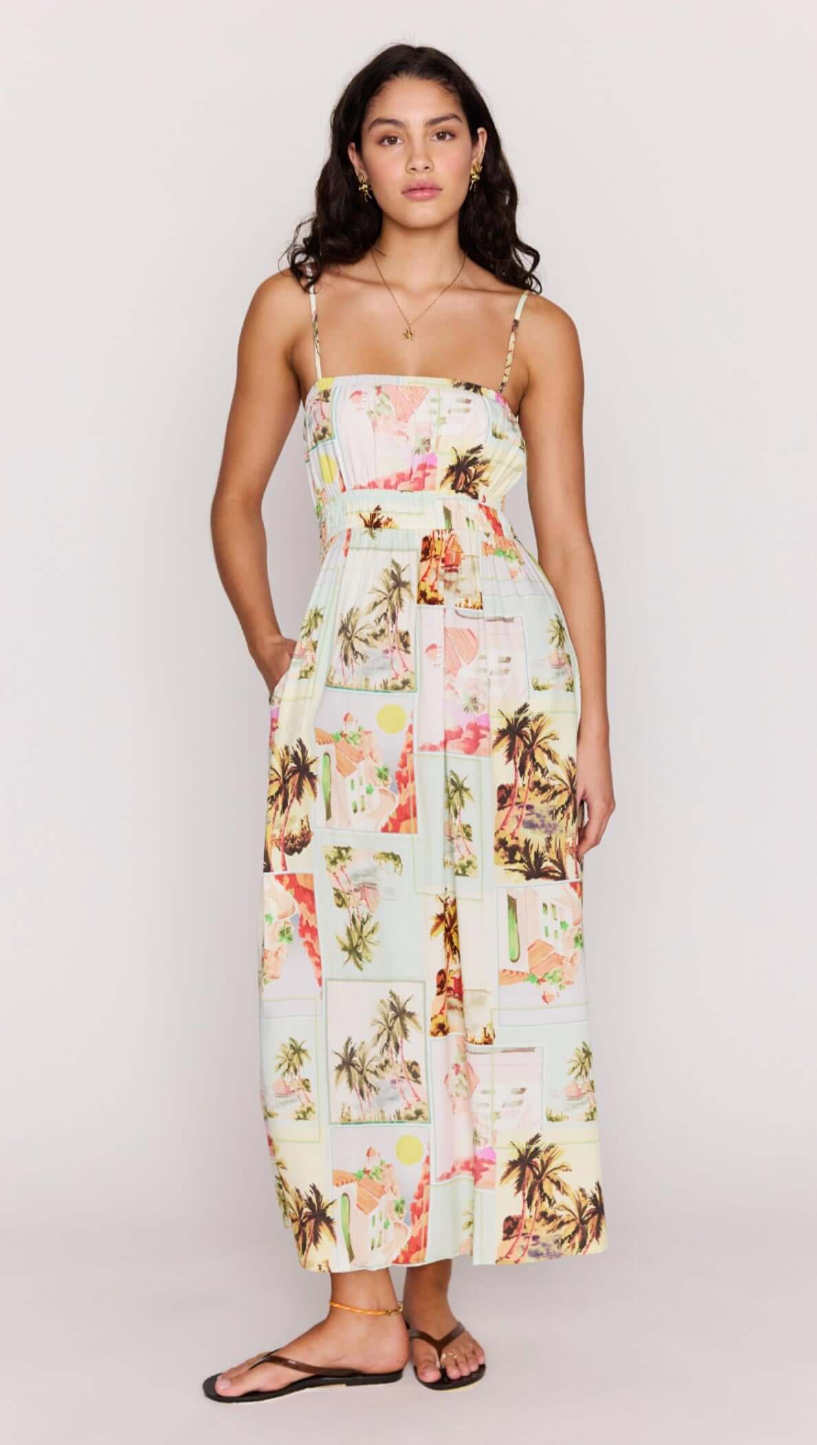 MINK PINK - Vintage Postcard Print Dress