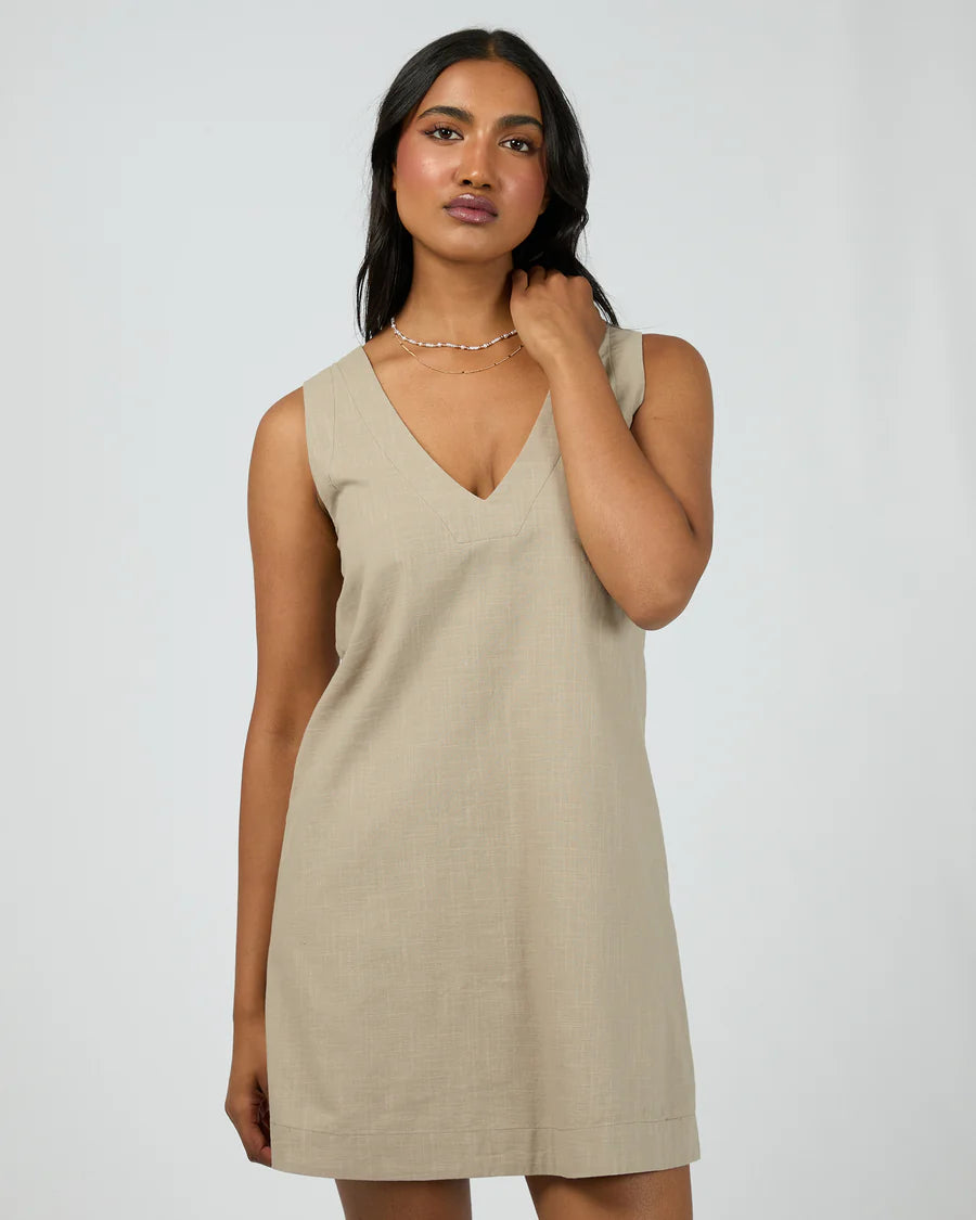 ALL ABOUT EVE - Essential Mini Dress - Stone