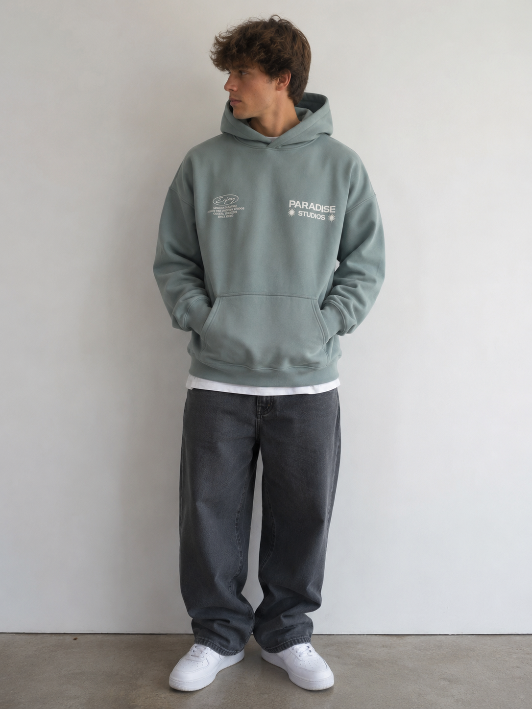NENA AND PASADENA - Echo Pines Oversized Hoodie - Peached North Atlantic