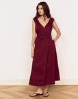 MINK PINK - Lola Wrap MIDI Dress - Wine